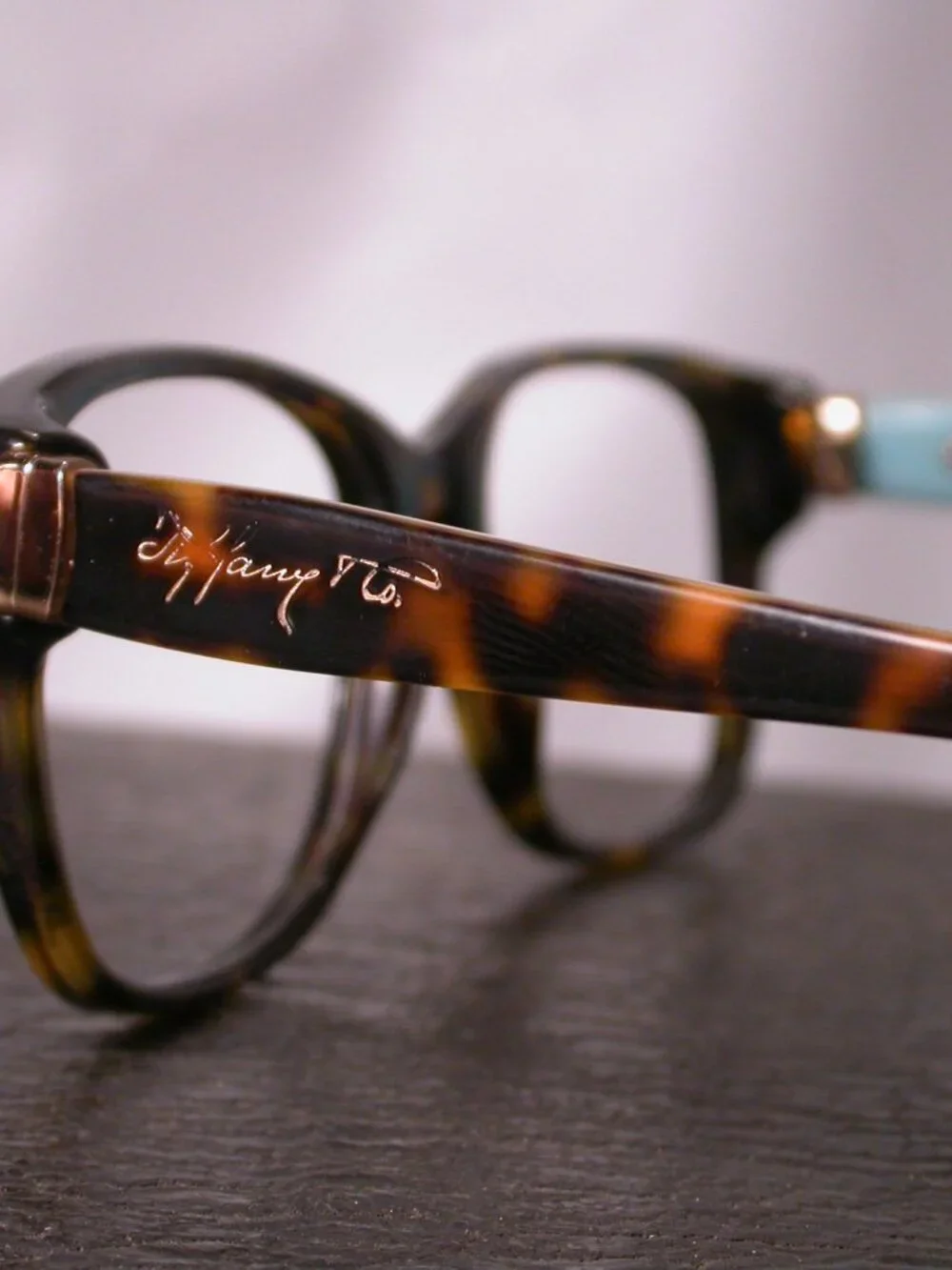 Authentic Tiffany Designer Tortoise Blue Eyeglasses Frames Made in Italy